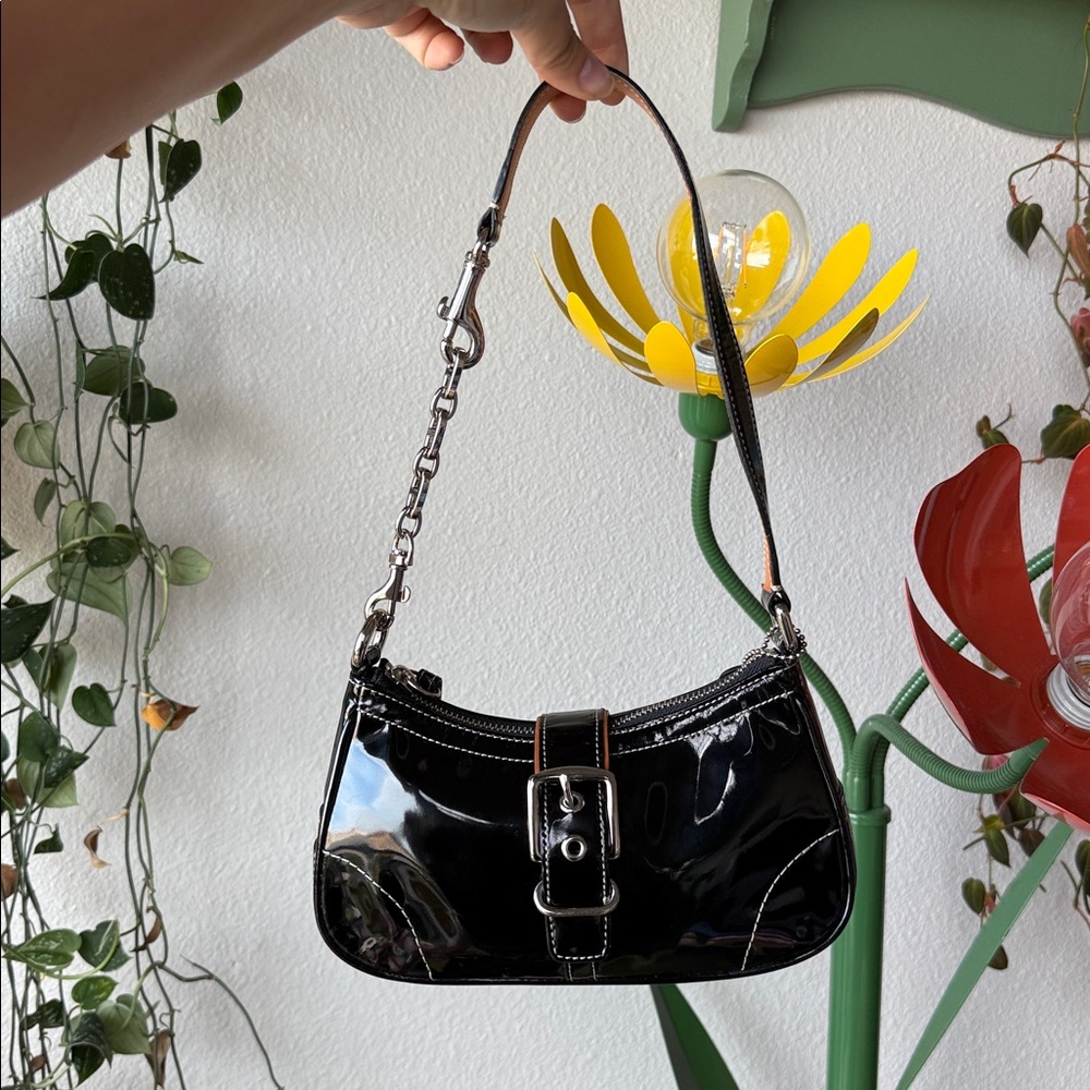 Y2K Coach Patent Leather Hampton Demi Bag